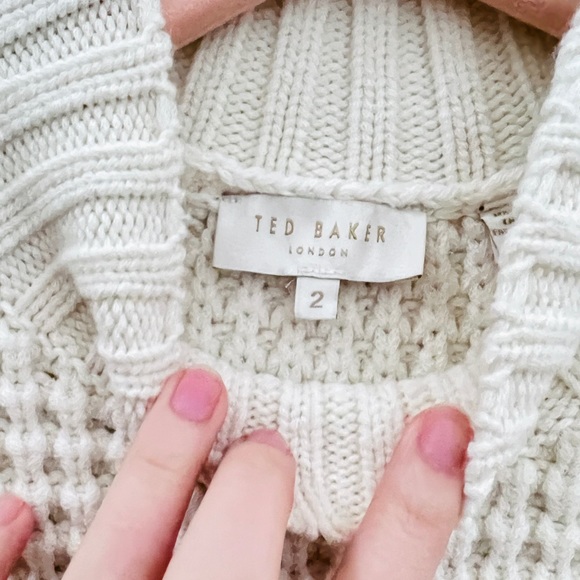 NWOT Ted Baker wool blend ivory knit turtleneck vest - Picture 3 of 6